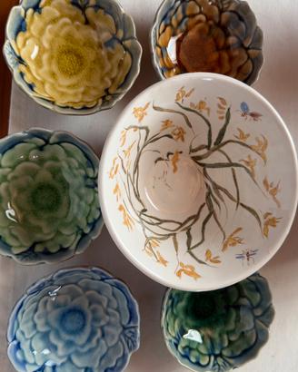 Elegante set sushi in ceramica botanica