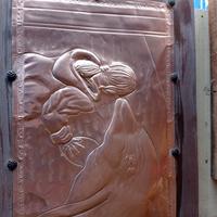 quadro a sbalzo su rame anni 70
