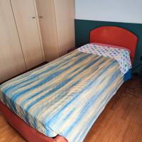 letto singolo imbottito con contenitore 