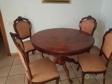 tavolo legno noce rotondo 