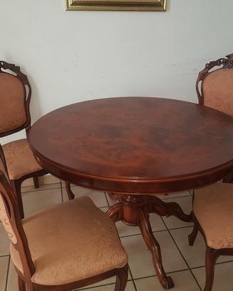 tavolo legno noce rotondo 