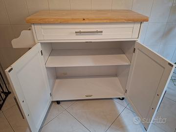 Mobile da cucina con piano effetto legno, cassetto