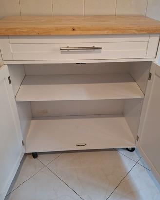 Mobile da cucina con piano effetto legno, cassetto