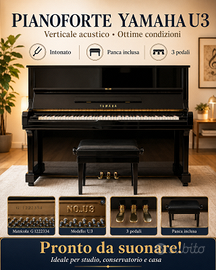 Pianoforte Yamaha U3 verticale – Sgabello incluso