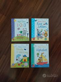 Libri Usborne Wipe-Clean Inglese Bambini Set