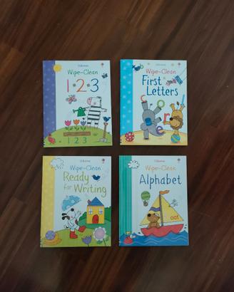 Libri Usborne Wipe-Clean Inglese Bambini Set