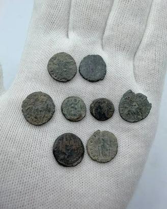 Lotto 8x Monete Romane Follis in Bronzo da Pulire