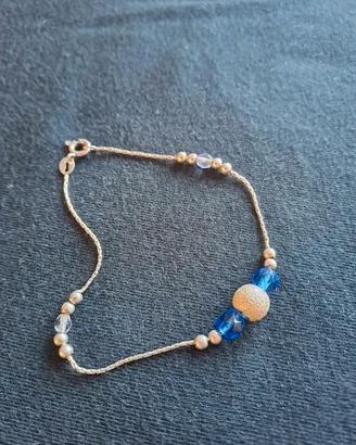 Braccialetto con perle cristallo e acciaio