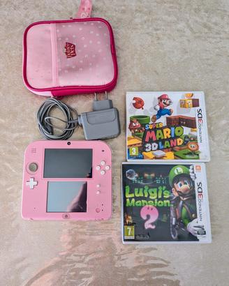 Nintendo 2ds Rosa + giochi e accessori