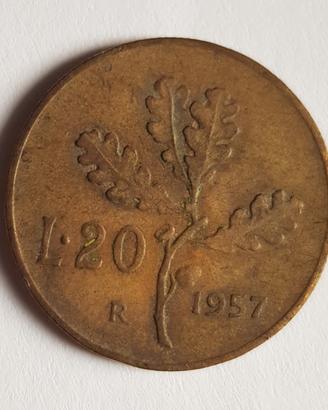 Moneta 20 Lire 1957