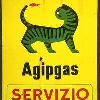 Agipgas cartello vintage originale non riverniciat