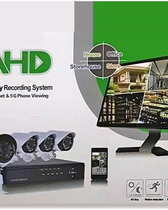 Kit dvr ahd + 4 telecamere videosorveglianza ahd i