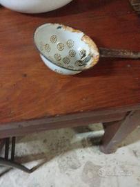 Set Cucina Vintage Ferro Smaltato Bianco e Blu