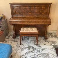 Pianoforte in radica di noce con sgabello
