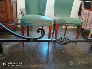 tavolo grande in vetro e ferro battuto 