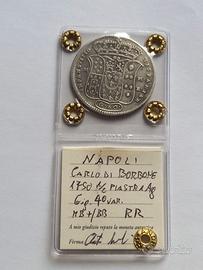 Napoli Carlo di b. 1/2 piastra 1750 R2