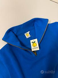 Felpa mezza zip - tinta unita blu Royal