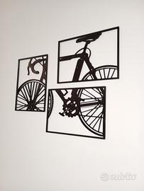 set 3 pannelli decorativi sagoma bicicletta 