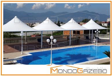 Gazebo 6x6 WIND PLUVIO gronda copertura giardino