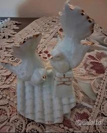 colombe LIMOGES, porcellana bianca e finiture oro