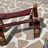 Sgabello egiziano vintage a sella di cammello