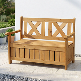 Panca in legno da esterno contenitore a cassapanca