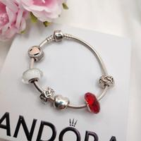 Bracciale originale pandora completo di 6 charm