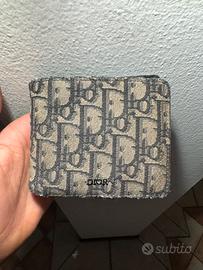 Portafoglio Dior Jaquard Beige/Nero con Fattura