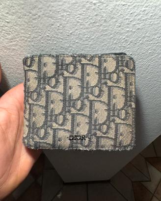 Portafoglio Dior Jaquard Beige/Nero con Fattura