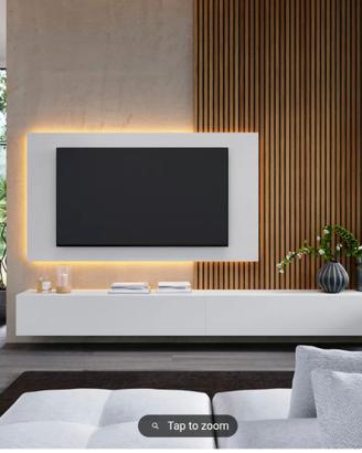 Parete attrezzata 280 cm gesso con pannello porta