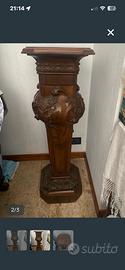 Colonna antica in legno massello
