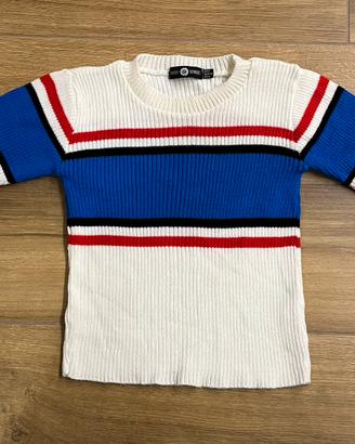 T-shirt bianca righe rosse blu Daisy Street donna