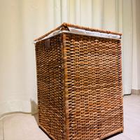 Cesta per bucato rivestita, rattan, 80 l, IKEA BRA