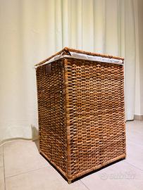 Cesta per bucato rivestita, rattan, 80 l, IKEA BRA
