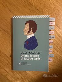 Libro le ultime lettere di Jacopo Ortis