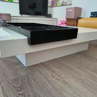 Tavolo da salotto in vetro temperato bianco e nero