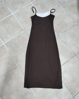 Vestito Donna Midi Marrone a Costine -Italy