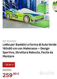 letto bimbo auto