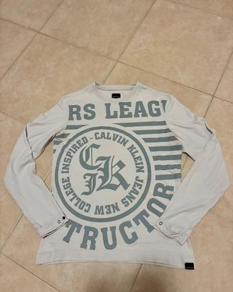 Maglia calvin klein bianca maniche lunghe taglia S