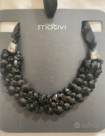 Collana elegante nera Motivi donna