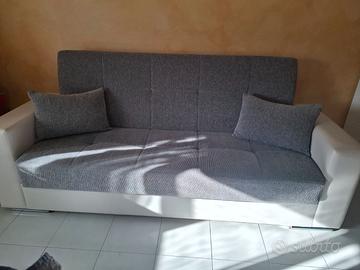 Divano letto a 3posti a contenitore grigio chiaro