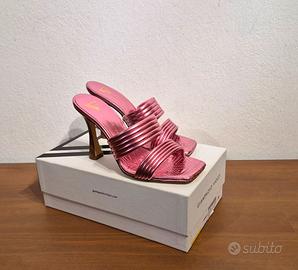 Sandali, tacco, pelle, rosa, Giampaolo Viozzi, 38