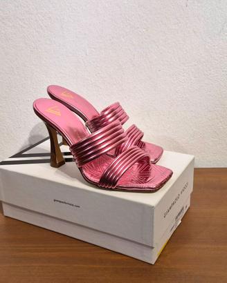 Sandali, tacco, pelle, rosa, Giampaolo Viozzi, 38