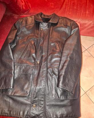 Giubbotto di pelle nero taglia 50