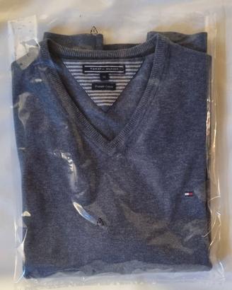 Maglione Tommy Hilfiger Scollo a V-Cotone Premium