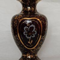 Vaso vetro Murano con decorazioni in oro zecchino