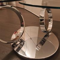 tavolino da salotto in vetro e acciaio 