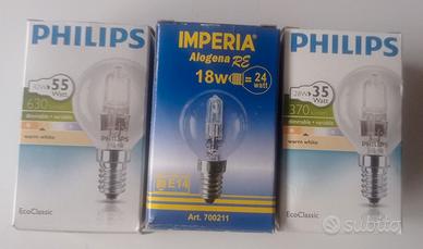 21 lampadine alogene E14 sfera trasparenti
