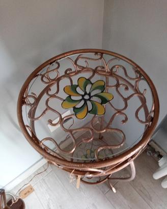 tavolino in ferro battuto 