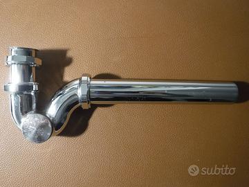 Sifone curvo ispezionabile cromato da bagno/lavabo